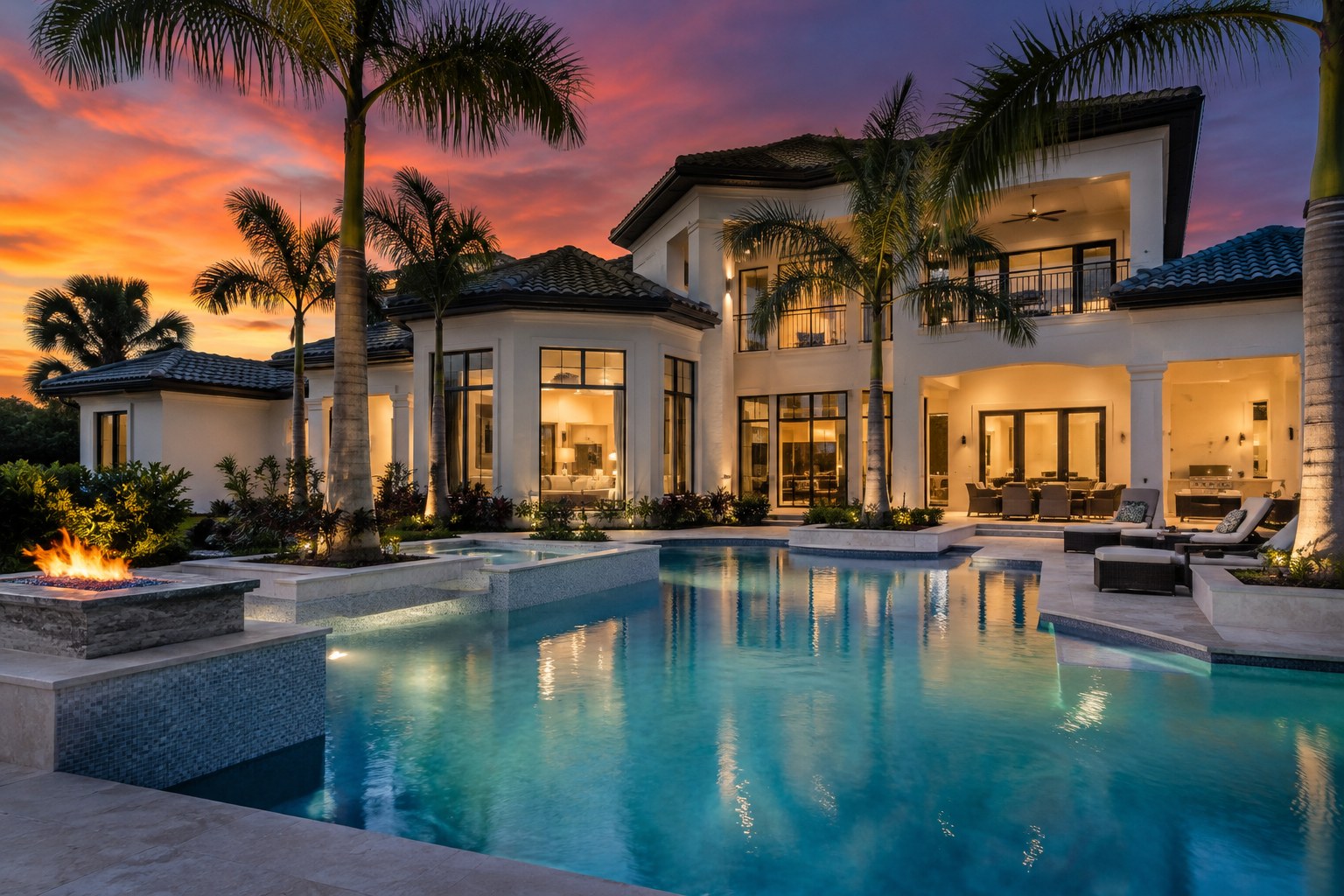 A Sarasota and Ocala home at dusk, illustrative